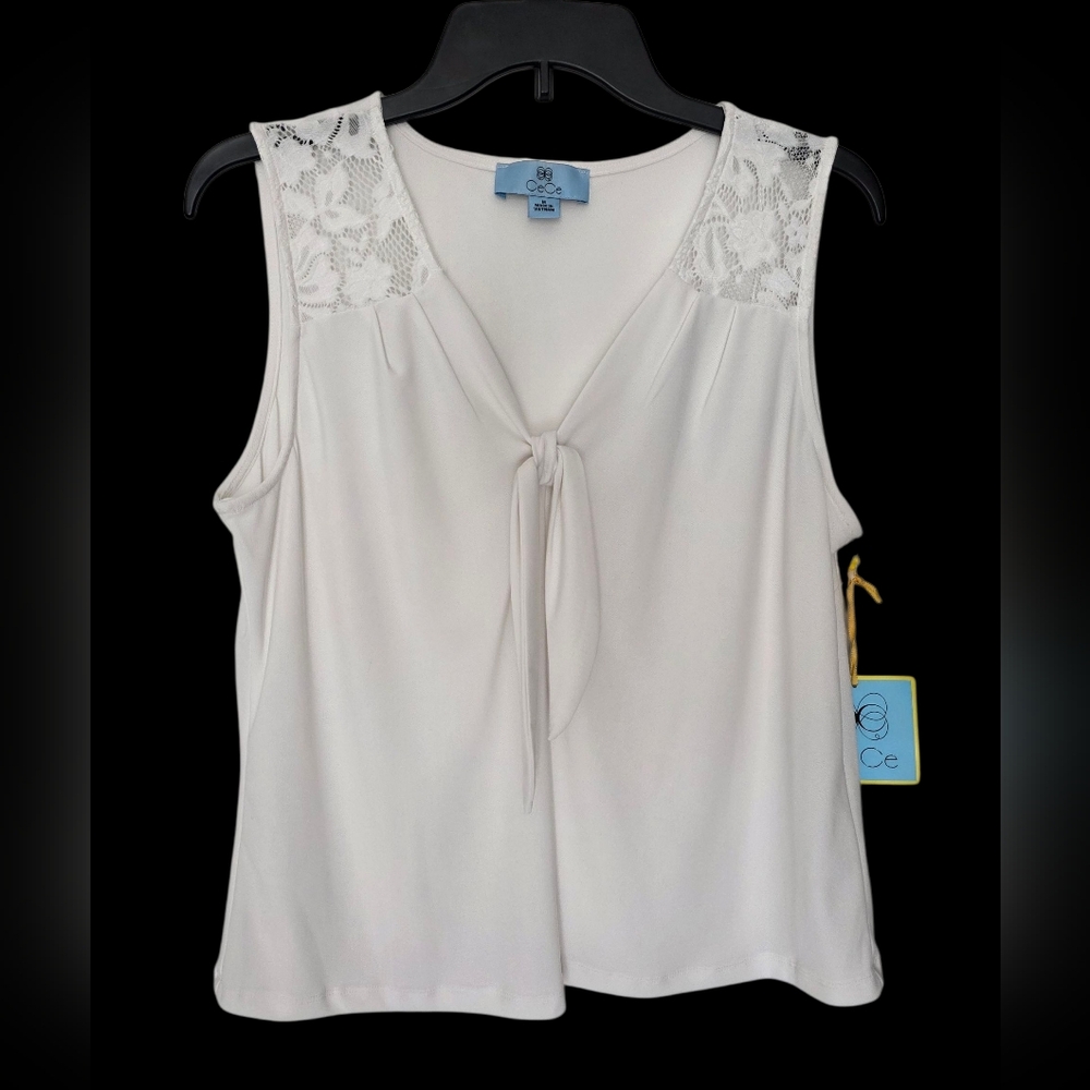 Cece No Sleeves V Neck Top Blouse Women's Size Medium